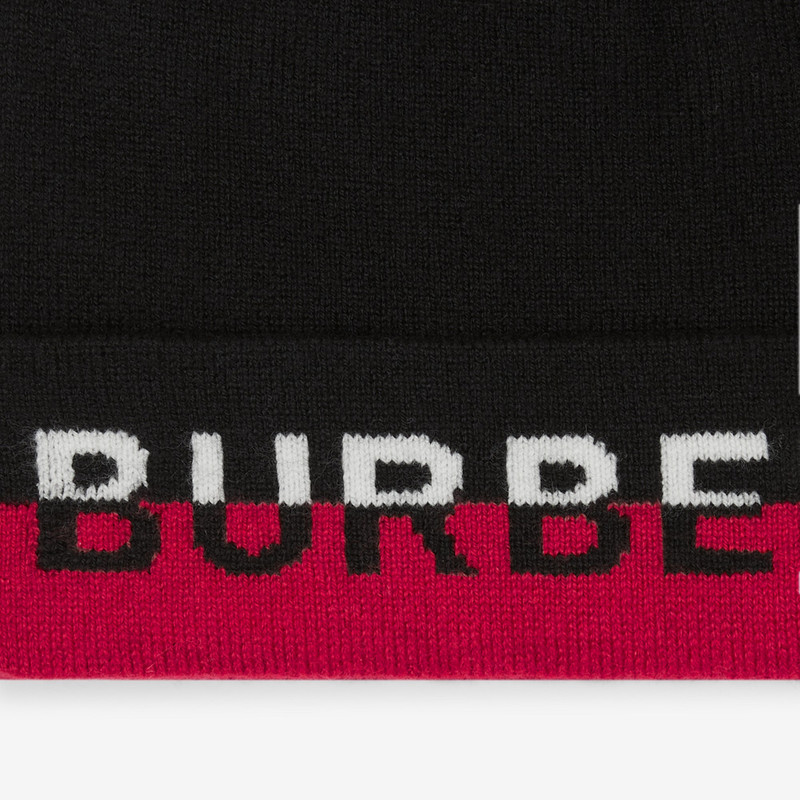 Burberry Logo Intarsia Cashmere Blend Beanie outlook