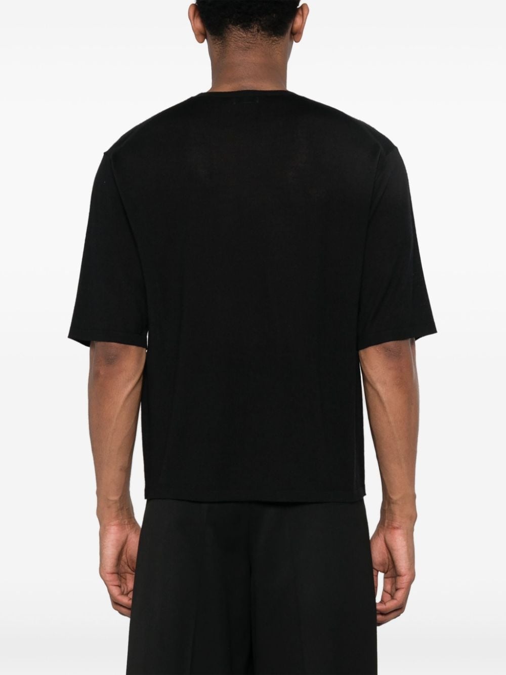 straight-hem knitted T-shirt - 4