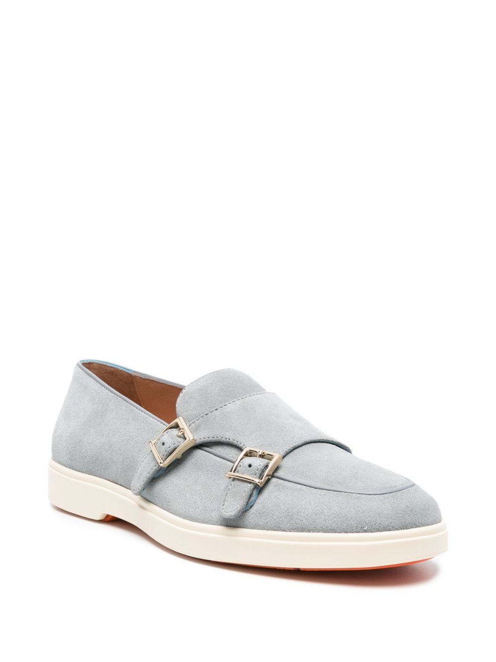 double-buckle suede loafers - 2