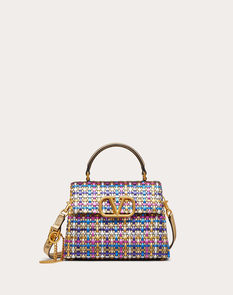 SMALL VSLING HANDBAG IN WOVEN METALLIC NAPPA 1