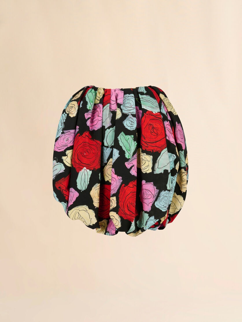 BLACK POPLIN BALLOON SKIRT WITH ORION PRINT - 1
