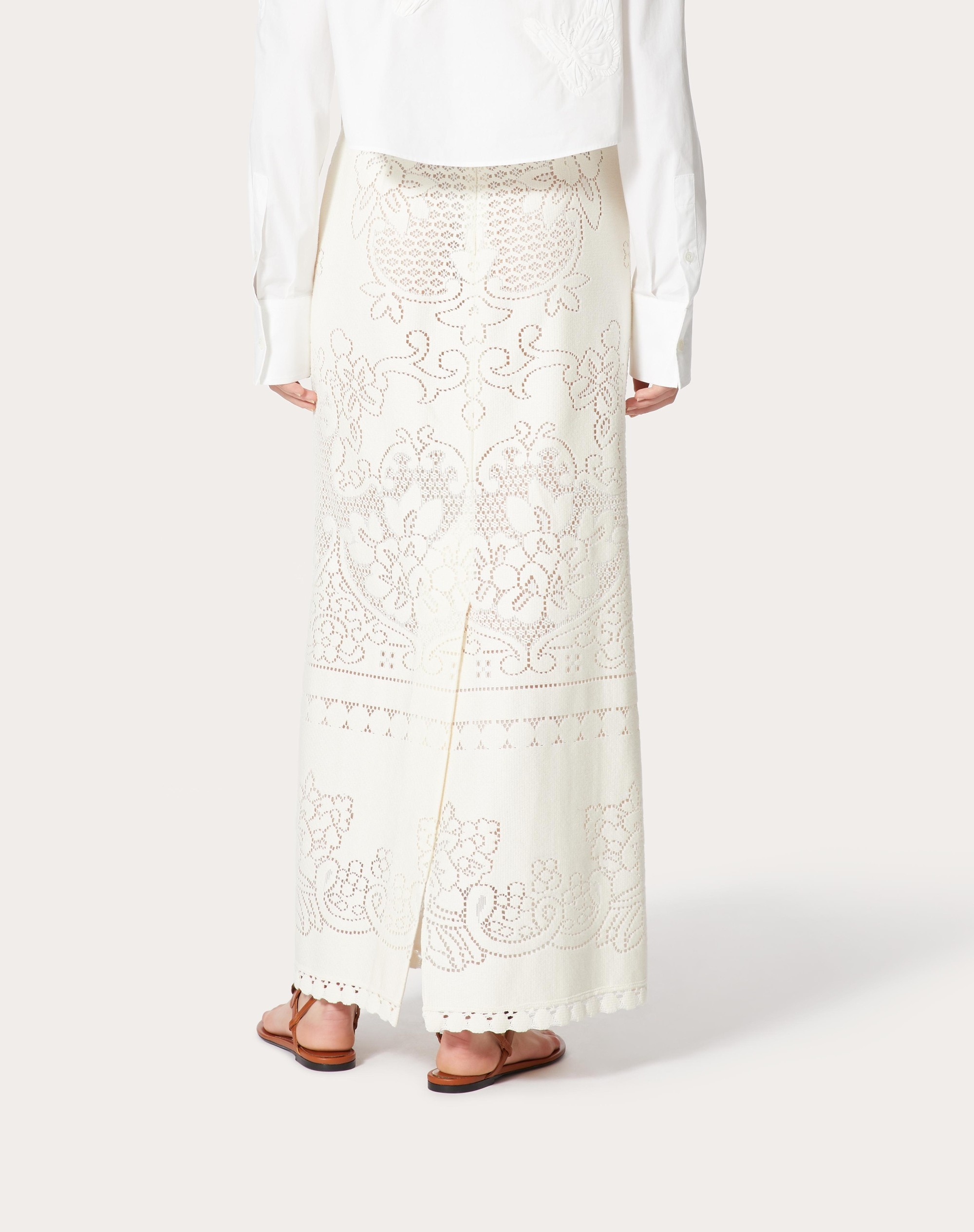 COTTON LACE MIDI SKIRT - 4