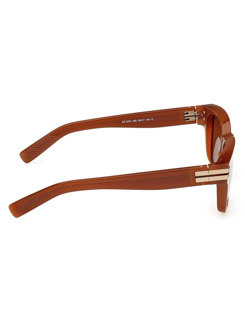 Men's 55MM Rectangular Sunglasses - Rust Brown Brown 8