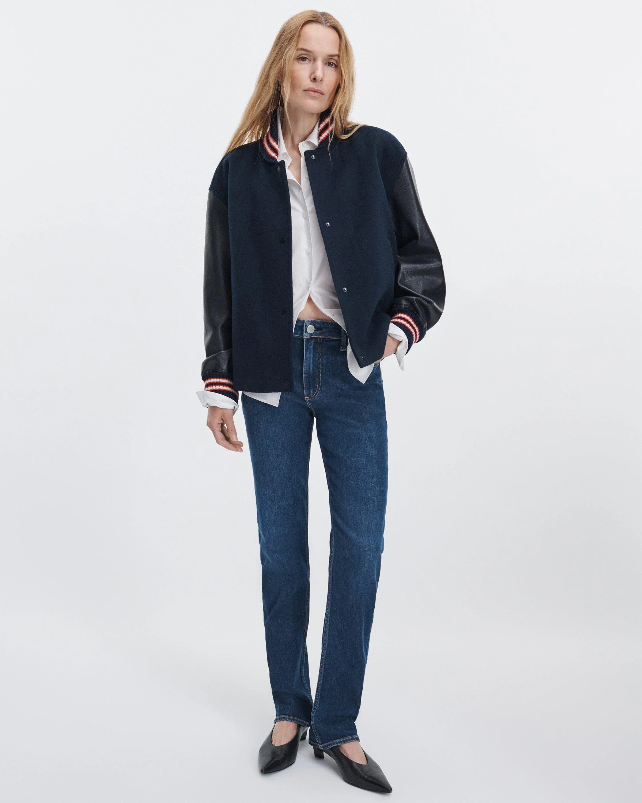 Sutton Cigarette Jean Mid-Rise in Stretch Featherweight Denim - 1
