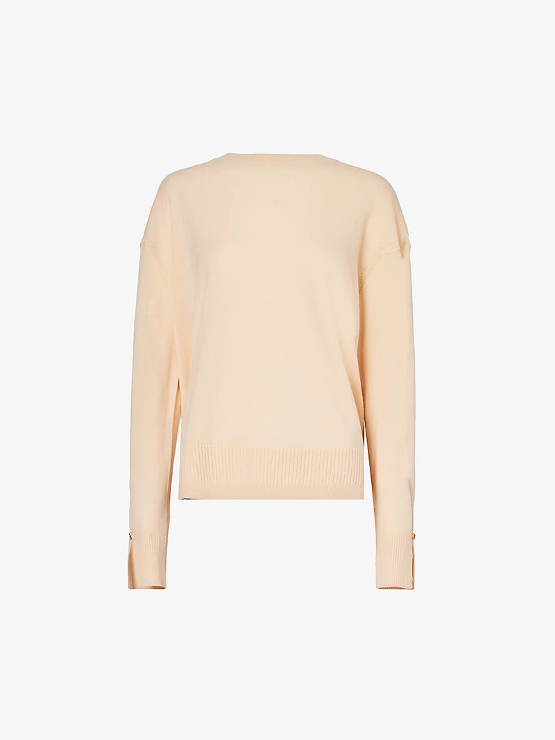 Long-sleeved split-cuff wool jumper - 1