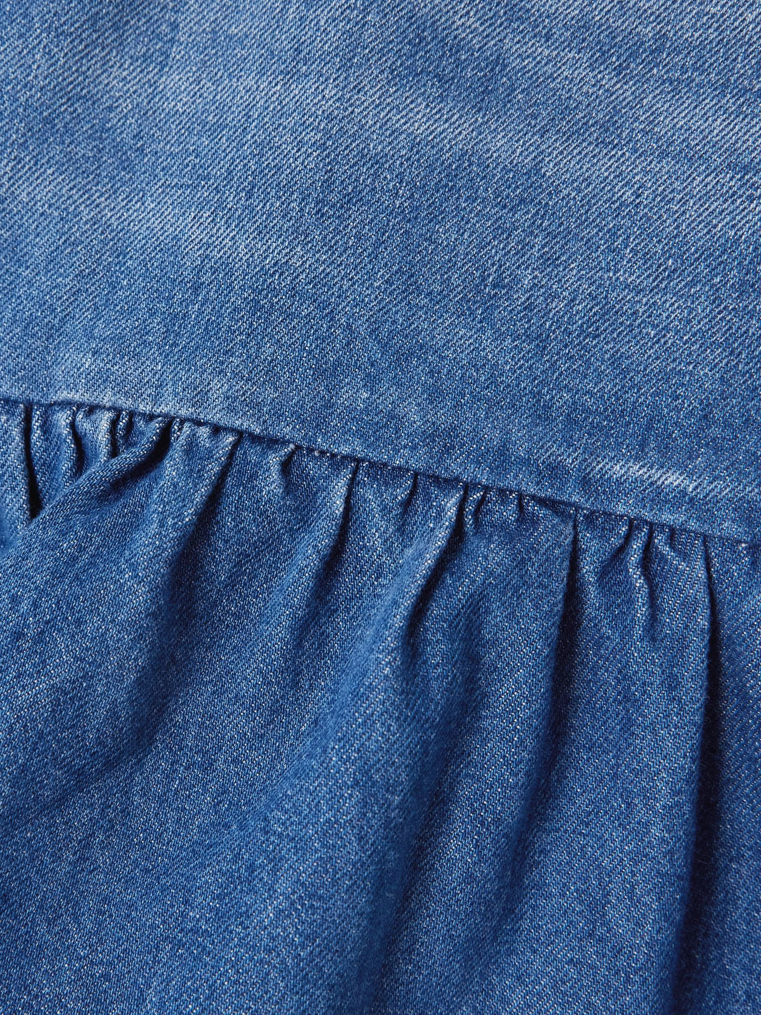 Ruffled denim mini skirt Blue - 4