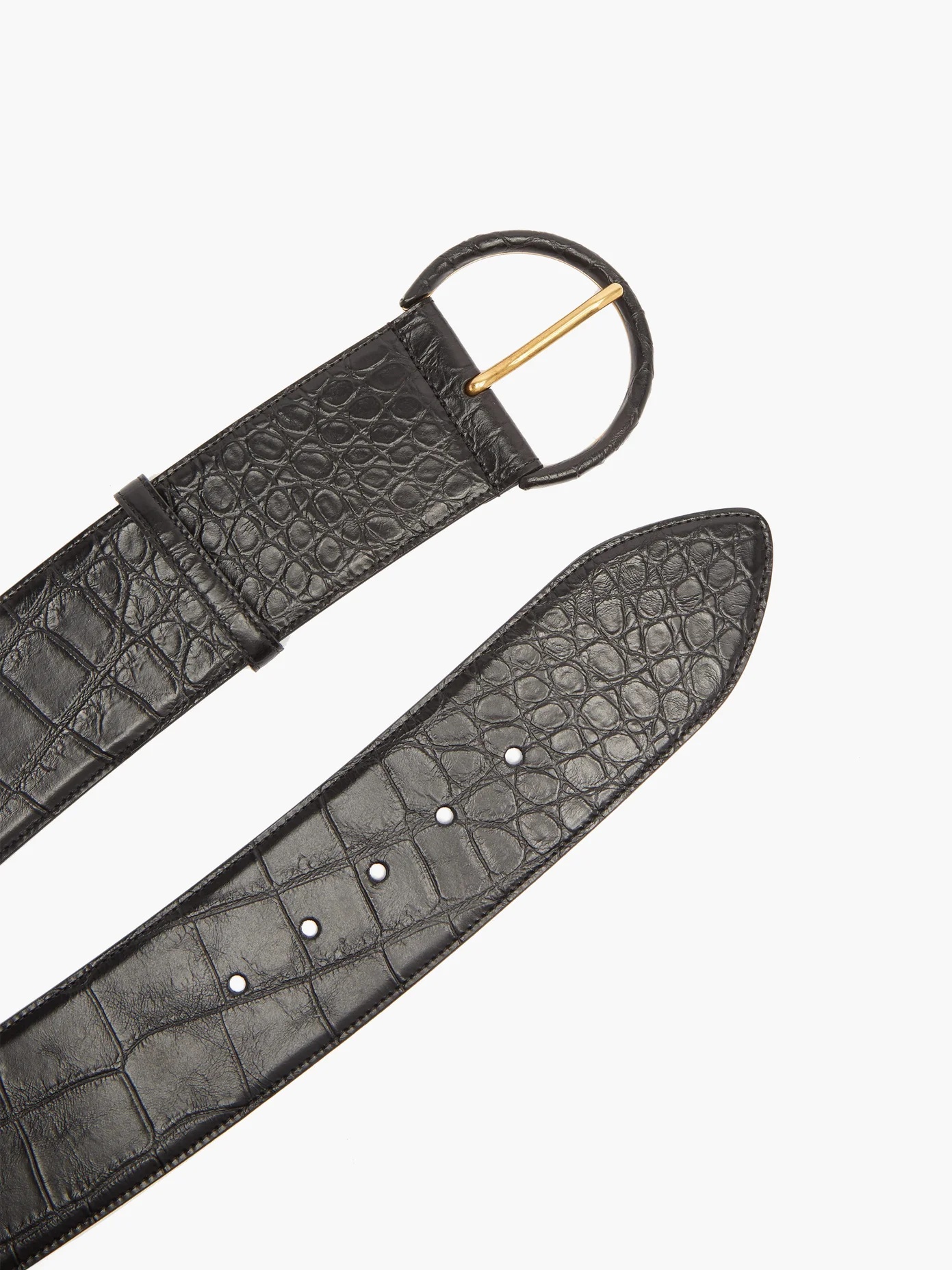 Crocodile-effect leather belt - 5