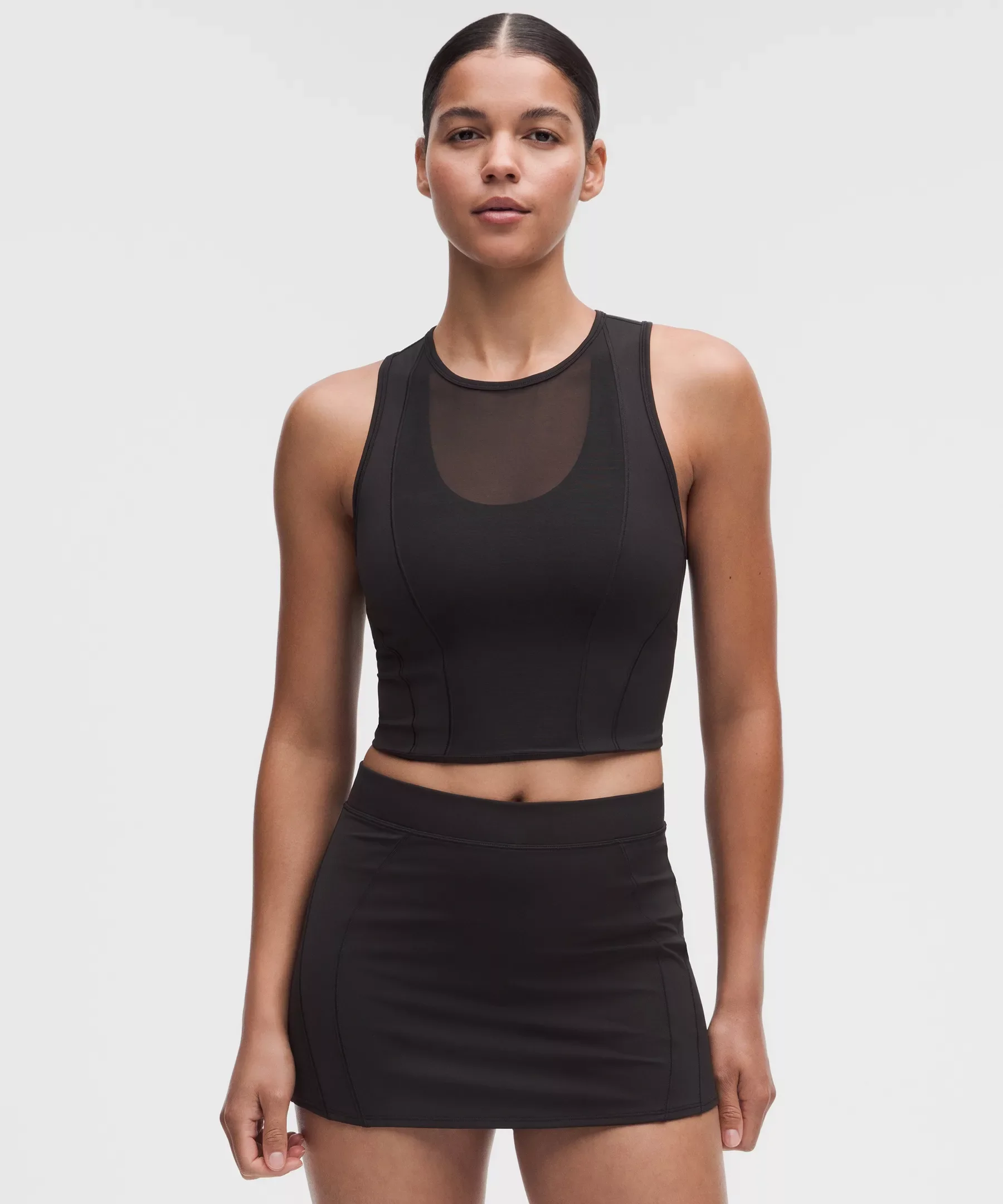 Nulux Mesh-Panelled Cropped Tank Top - 1