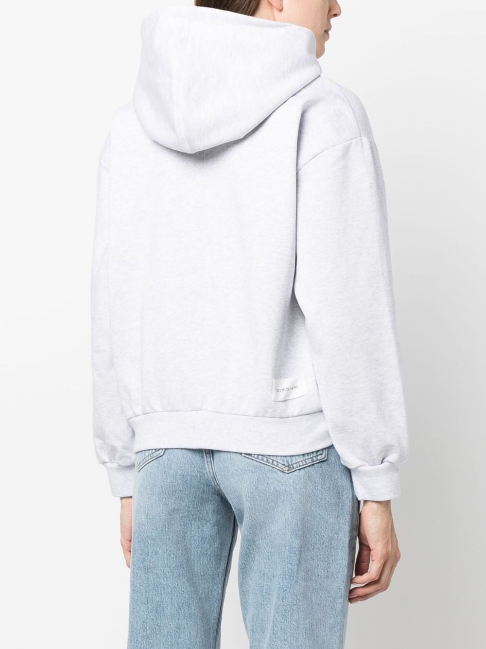 logo-patch cotton hoodie - 4