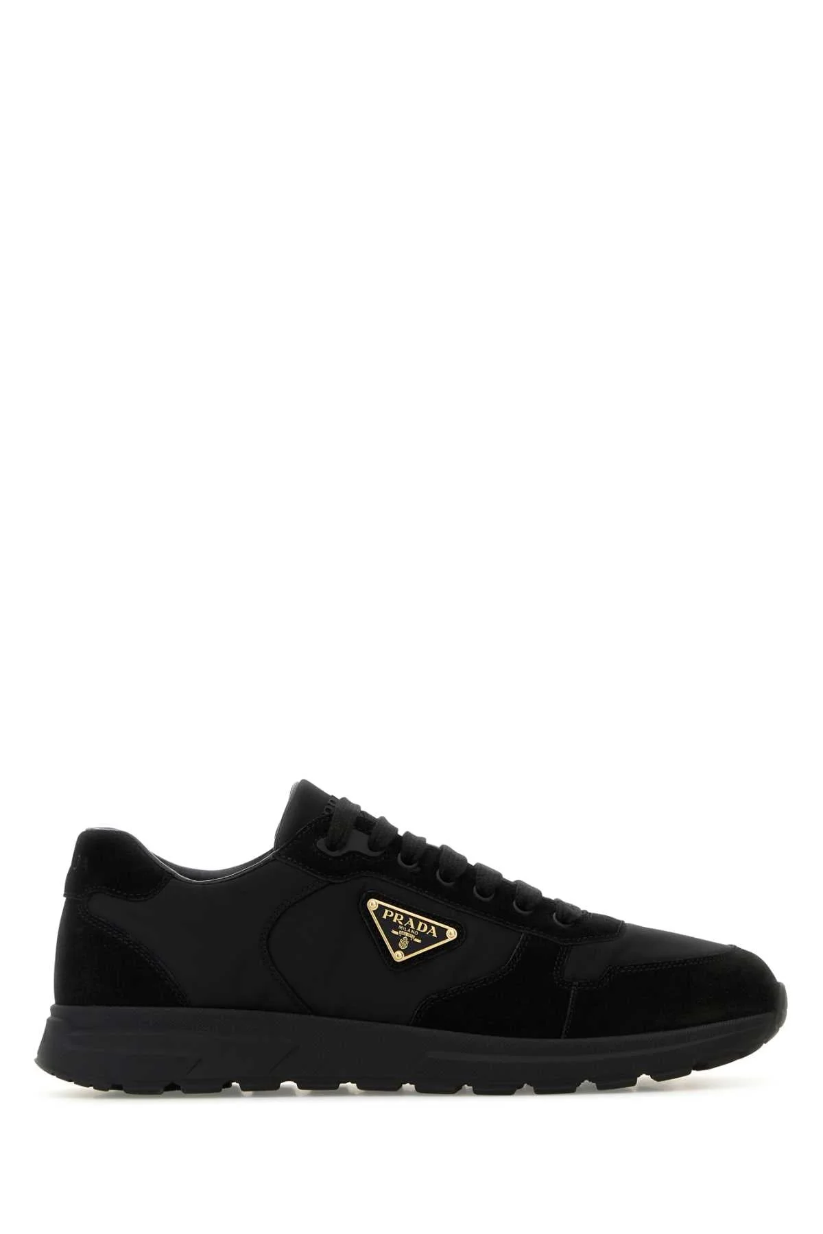 Prada Men Black Re-Nylon And Suede Prax Sneakers - 1
