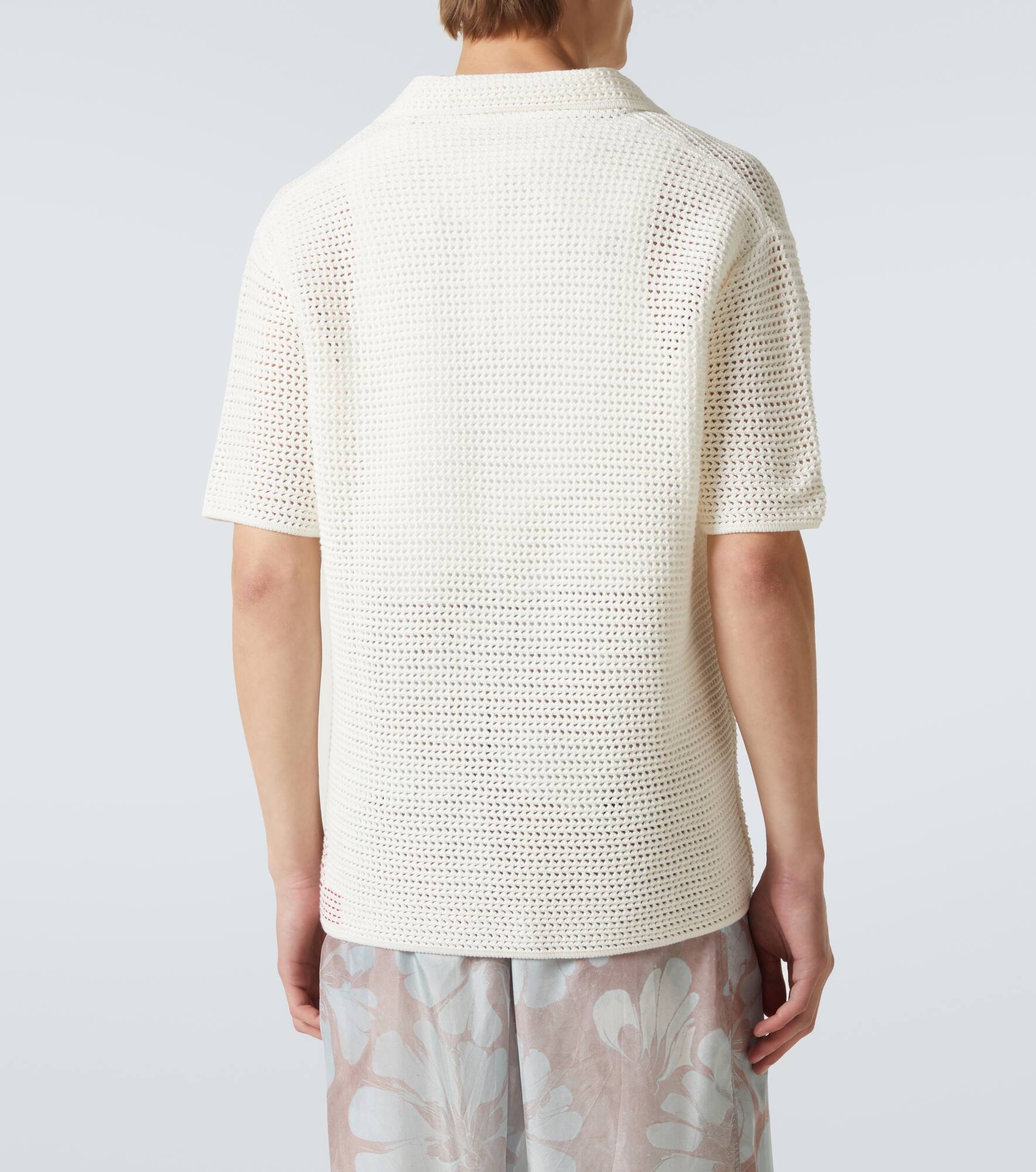 Batten crochet cotton polo shirt - 4