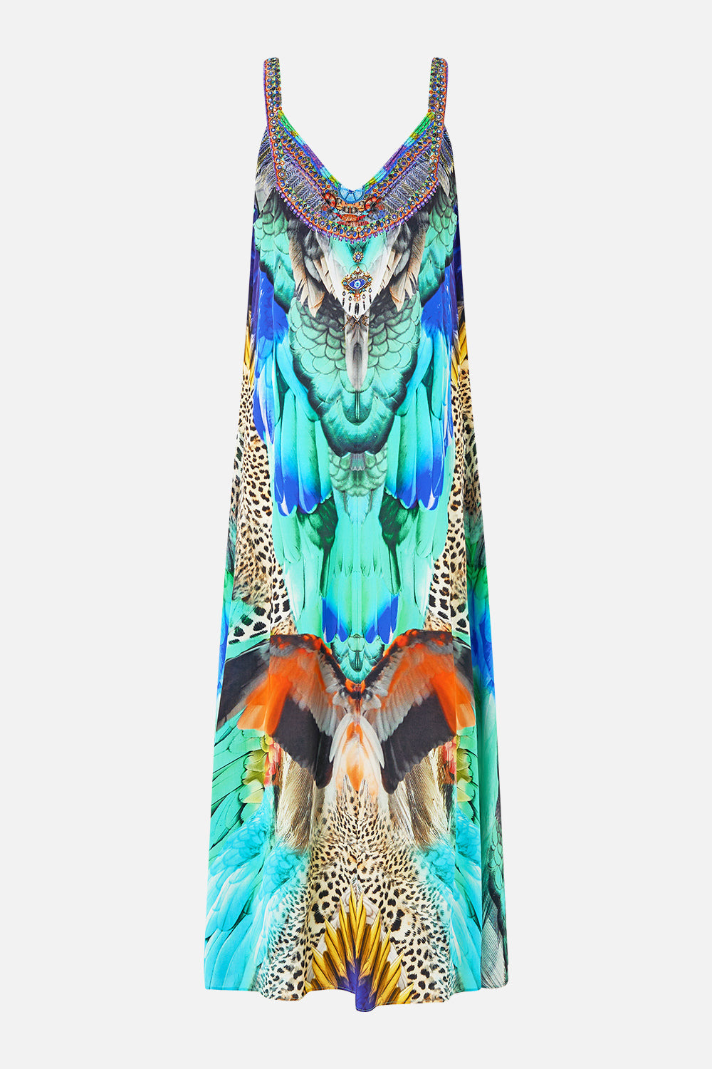 V NECK MIDI SLIP DRESS - 7