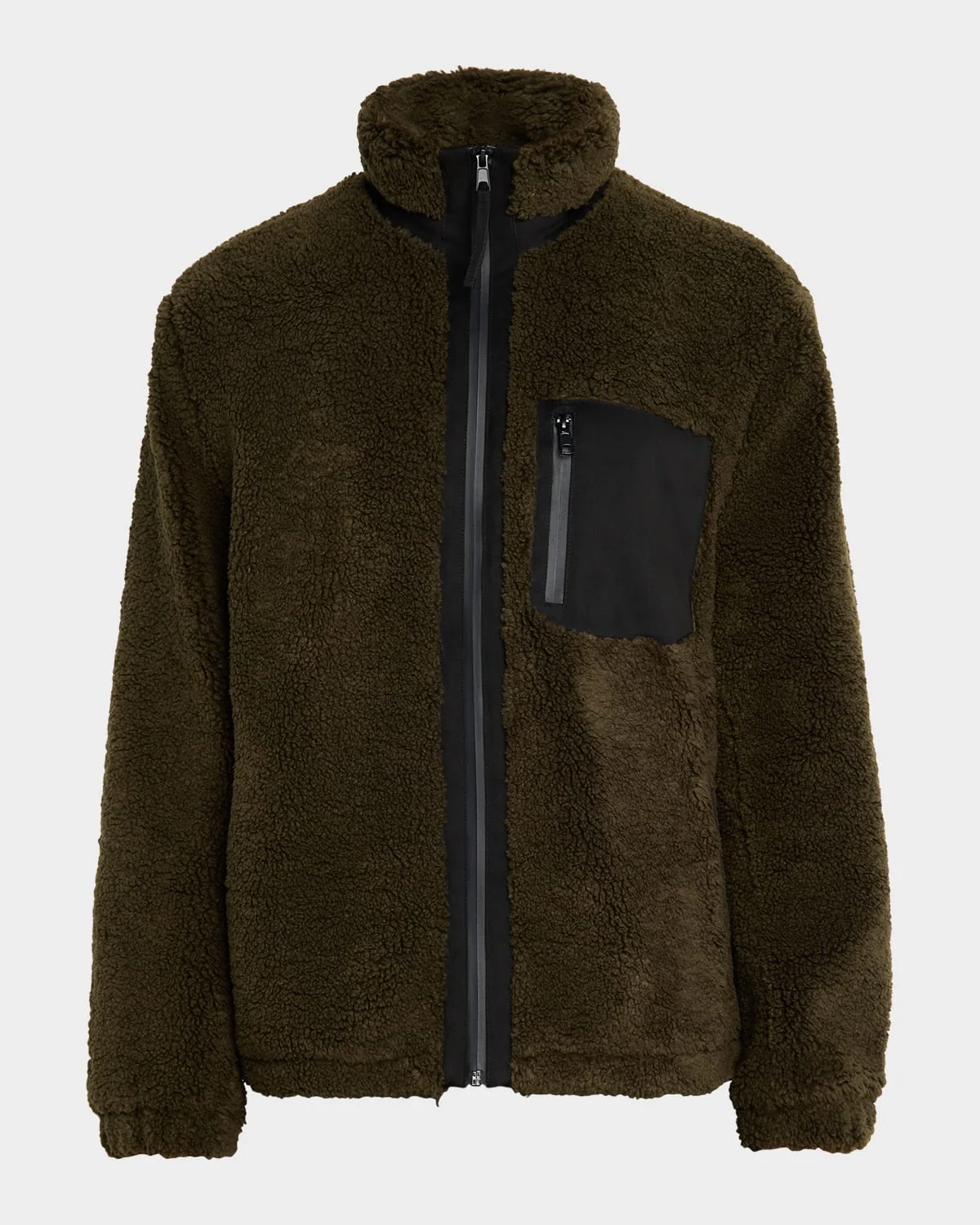 Men's Faux Sherpa Zip-Up Jacket - 1