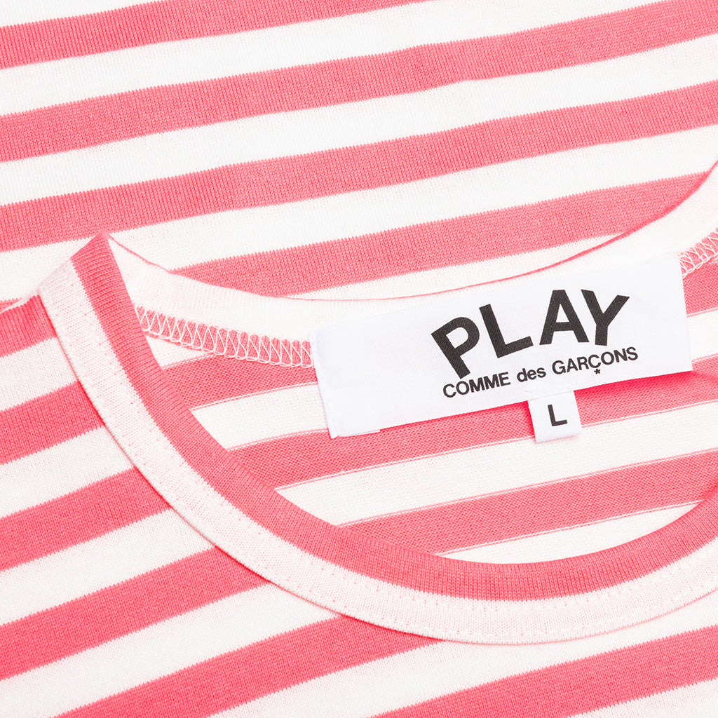 COMME DES GARCONS PLAY PASTELLE STRIPED L/S SHIRT - PINK - 3
