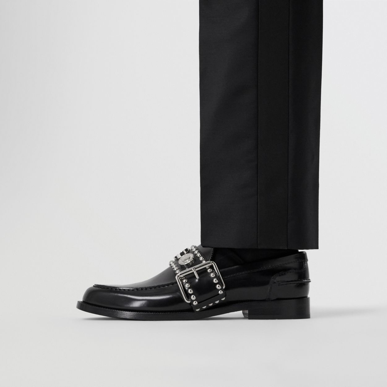 Logo Detail Buckled Leather Loafers - 3