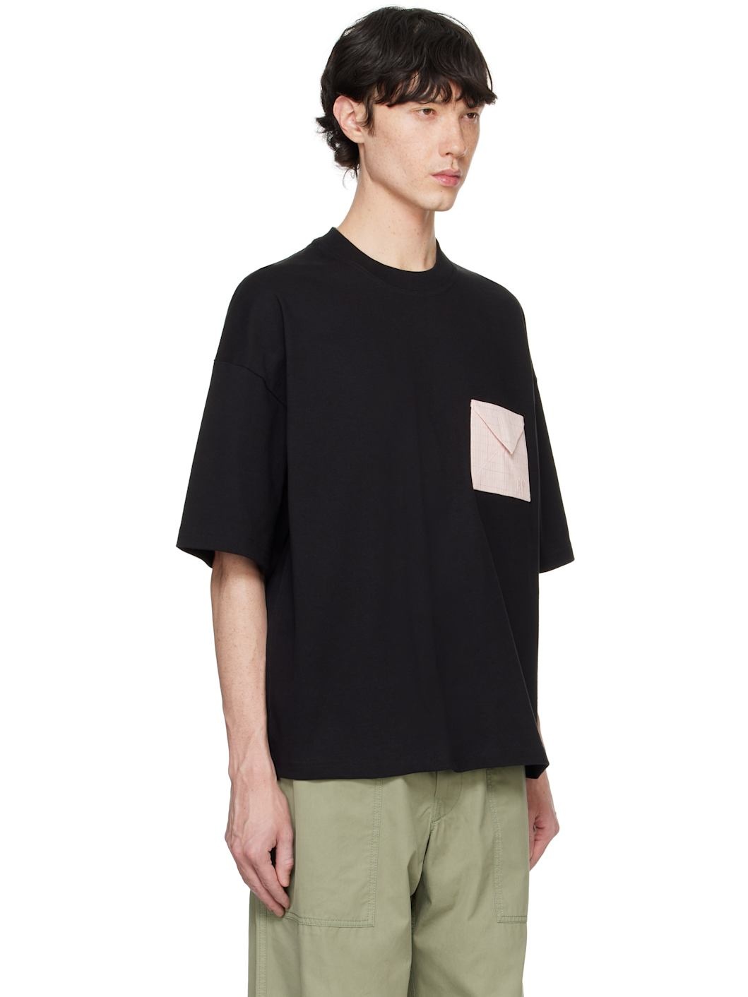 Black Pima Cotton Jersey Oversized T-shirt - 2