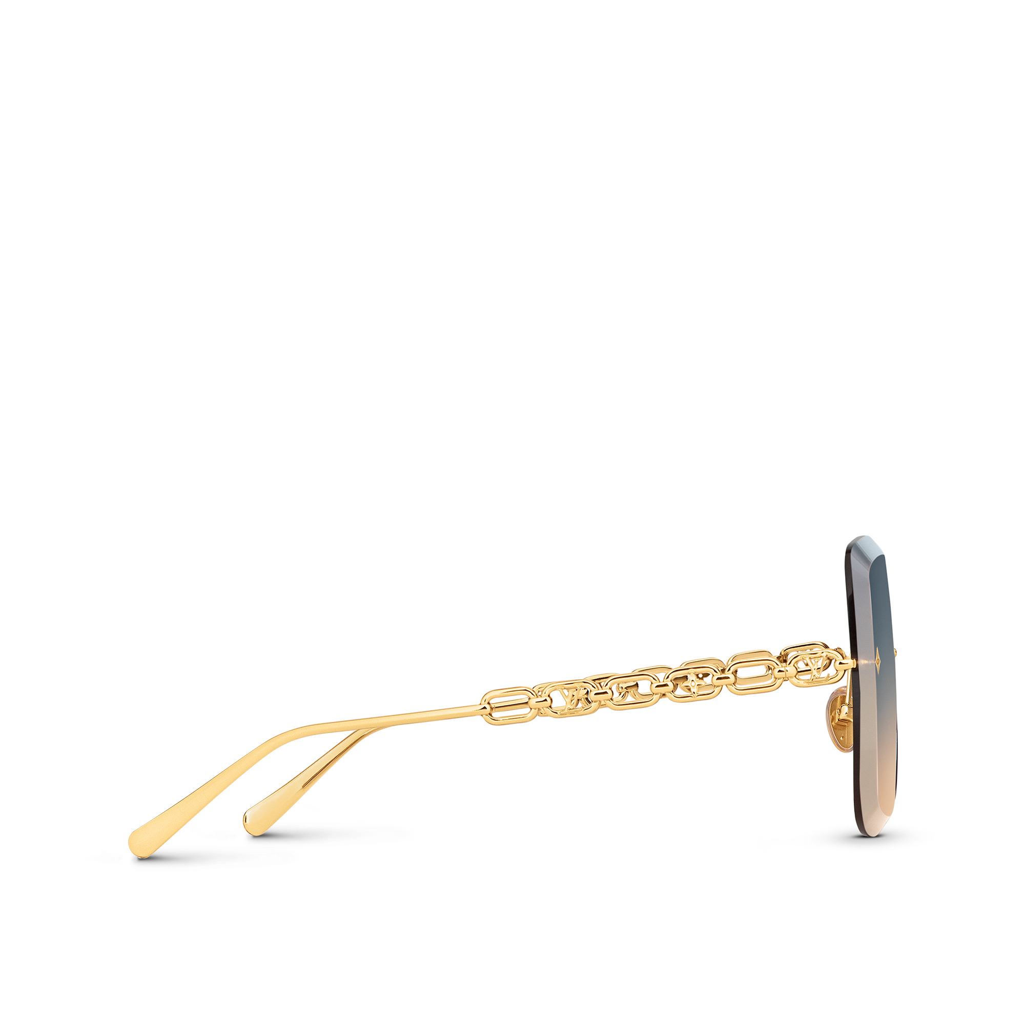 Louis Vuitton LV Chain Pilot Sunglasses Gradient Brown for Women