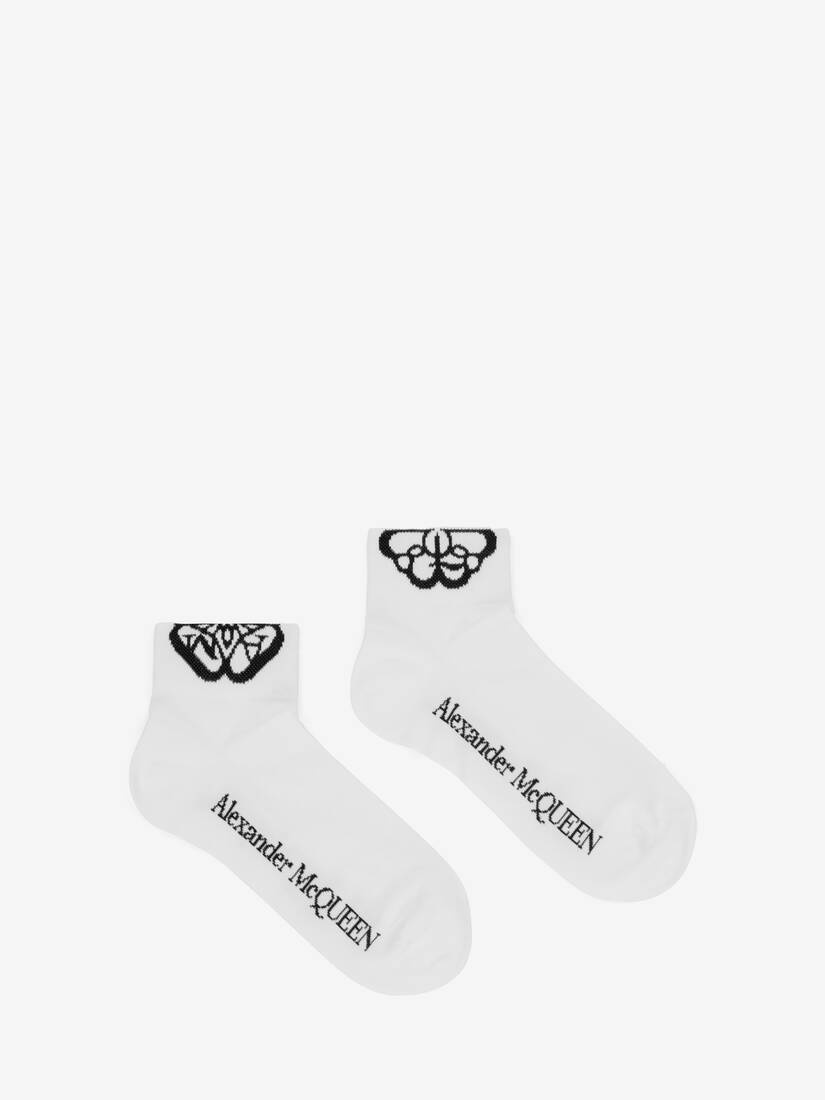 Women's Cut Seal Logo Socks in White/black - 1