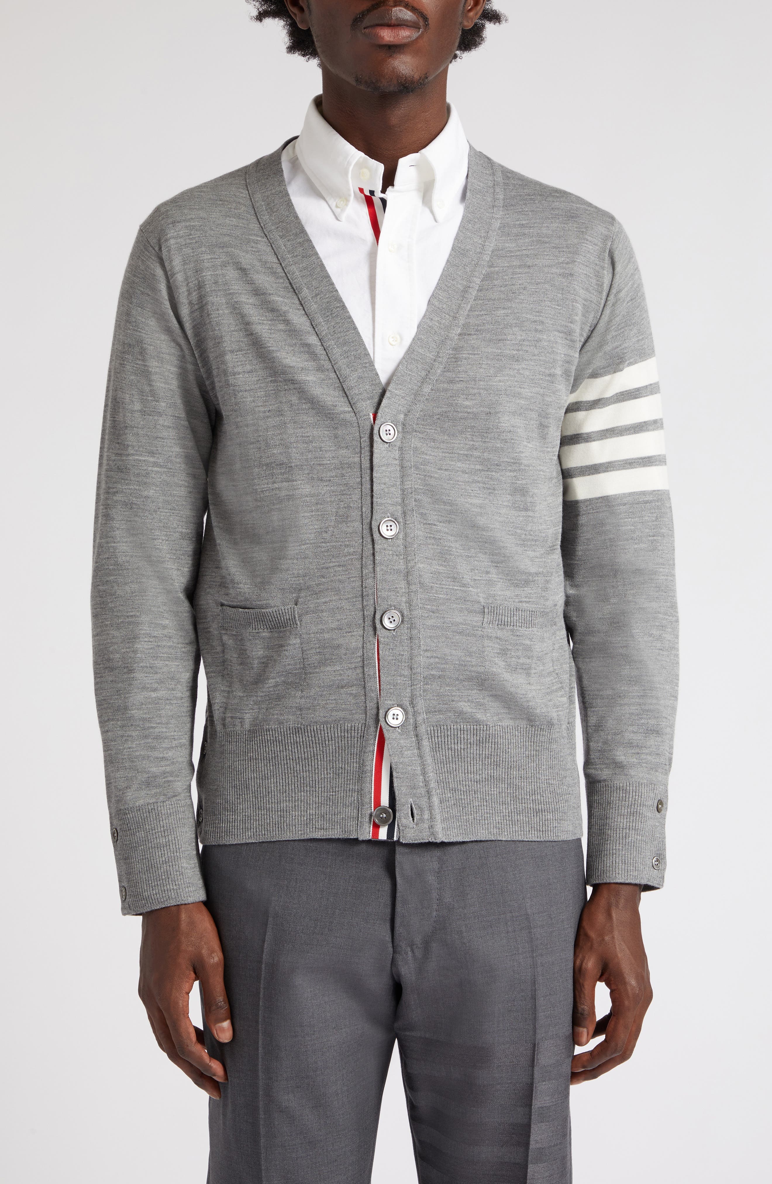4-Bar Merino Wool Cardigan - 1