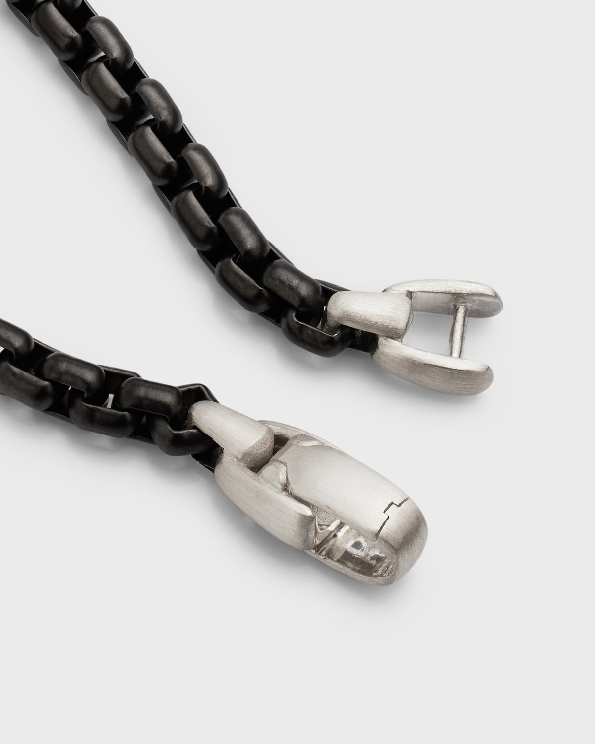 Men's Box Chain Bracelet in Darkened Silver, 5mm, Size M - 4