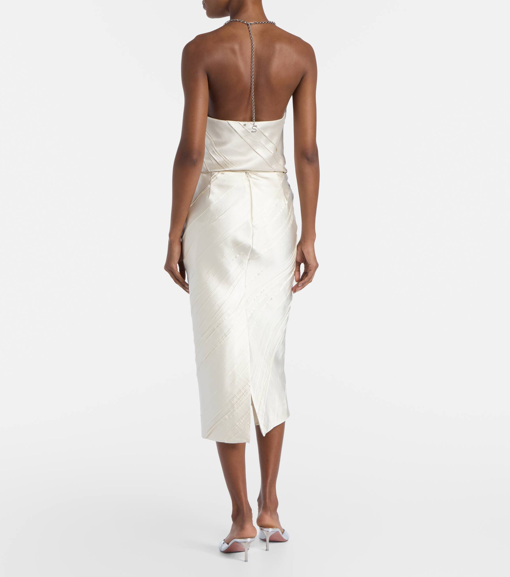 Ruta pleated satin pencil skirt - 3