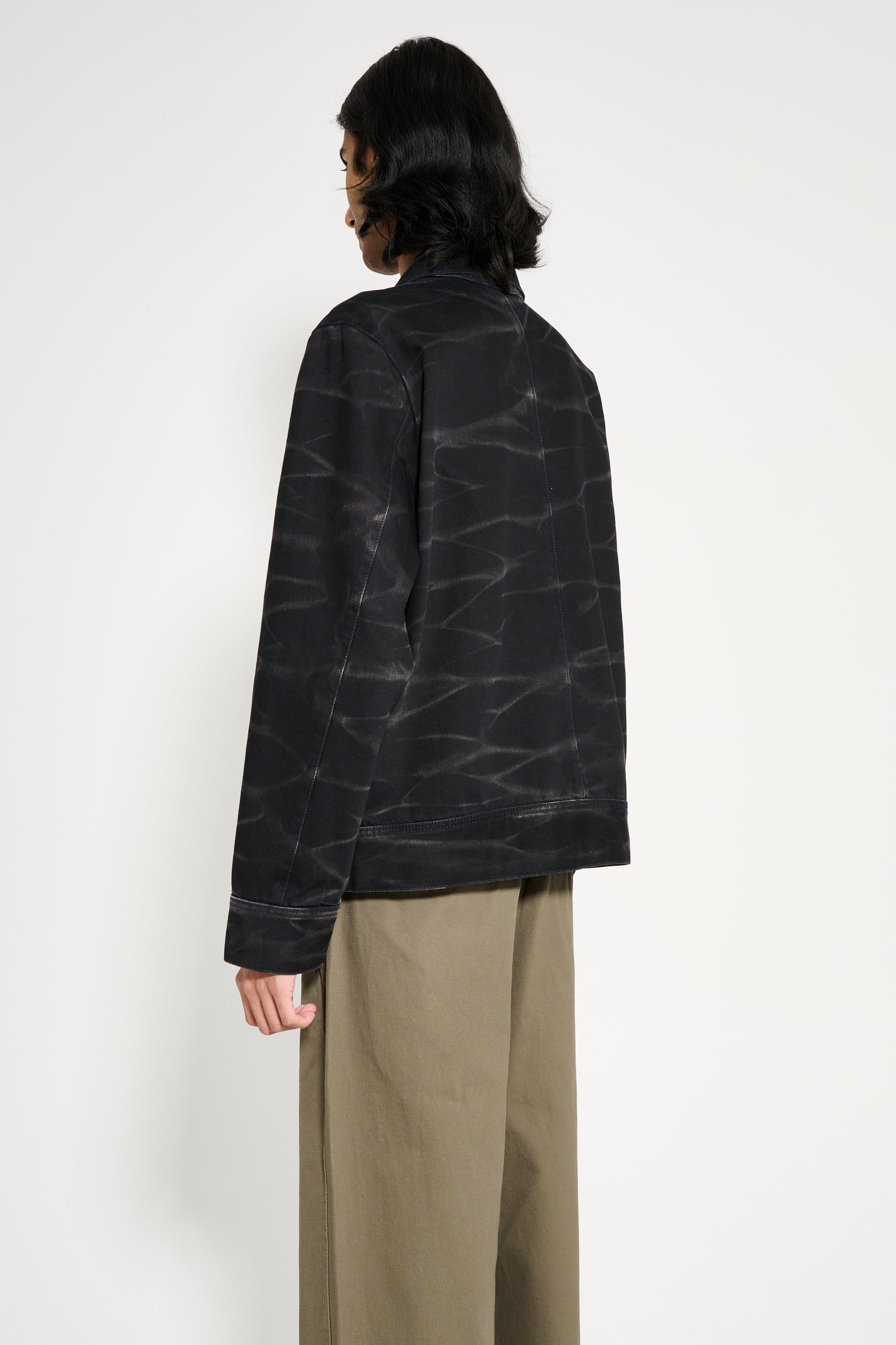 NAMACHEKO ZEBRA DENIM JACKET WASHED BLACK - 4