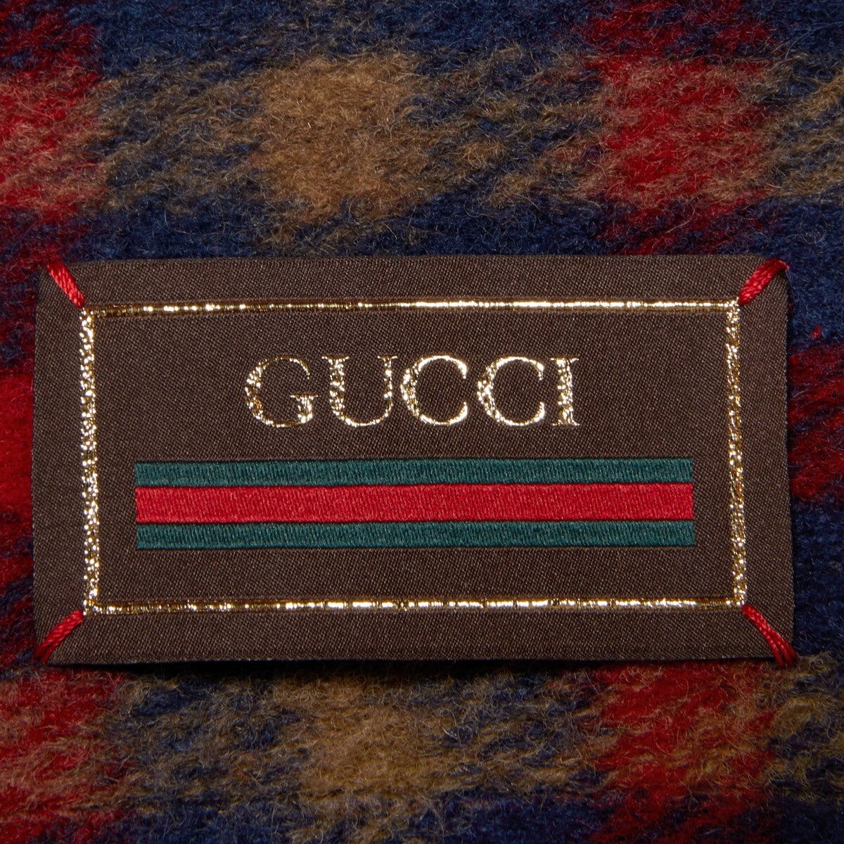 Check wool jacket with Gucci label - 6