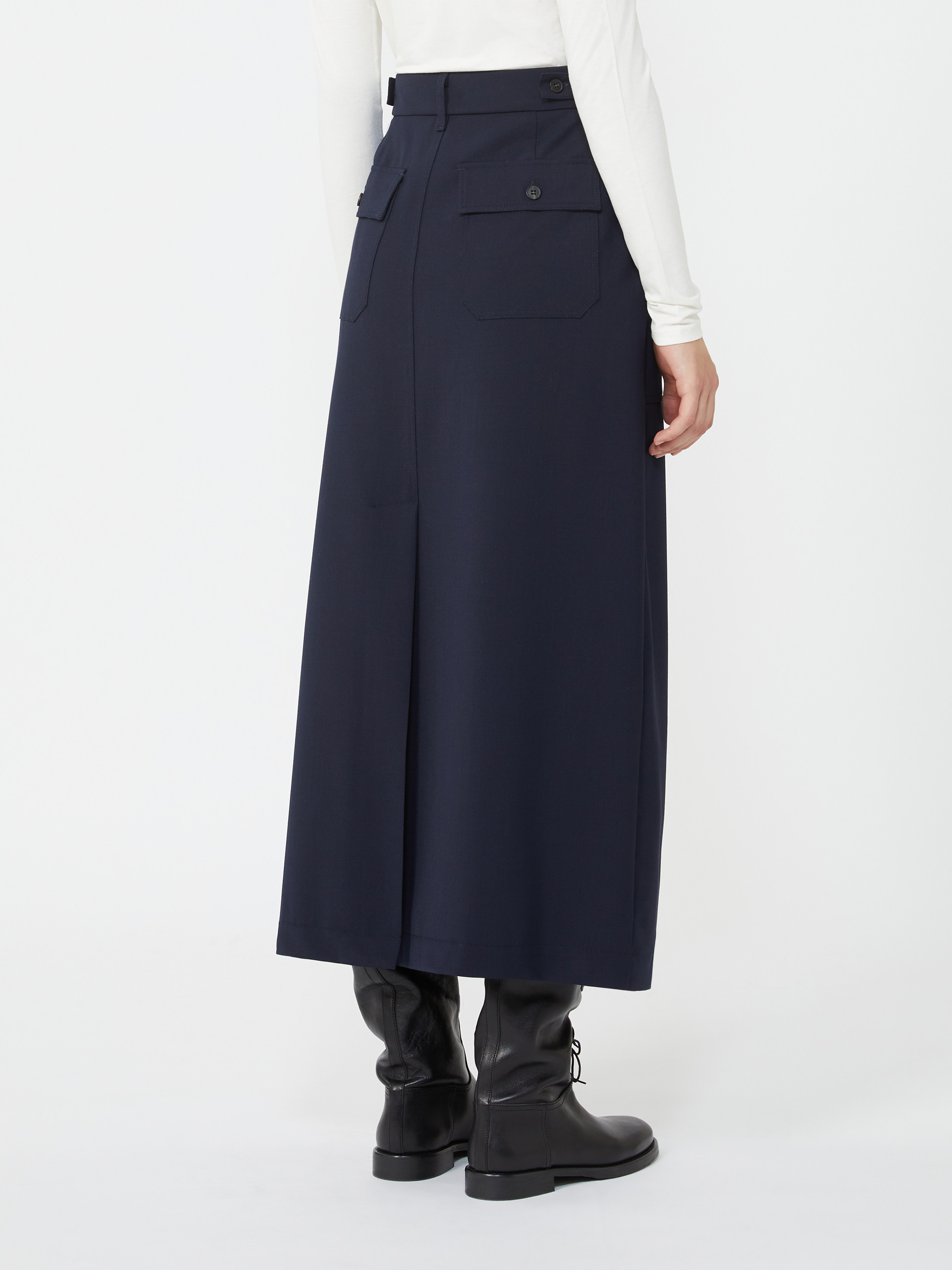 ALLER Long wool blend skirt - 4