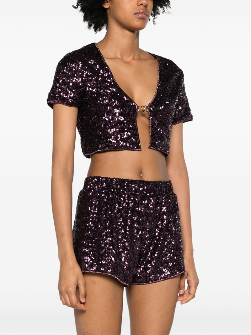 sequinned cropped cardigan 3