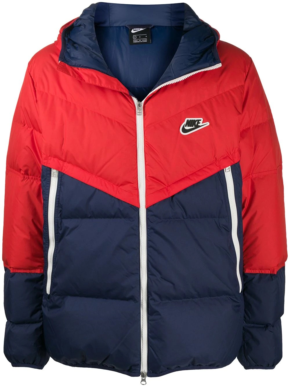 colour-block padded jacket - 1