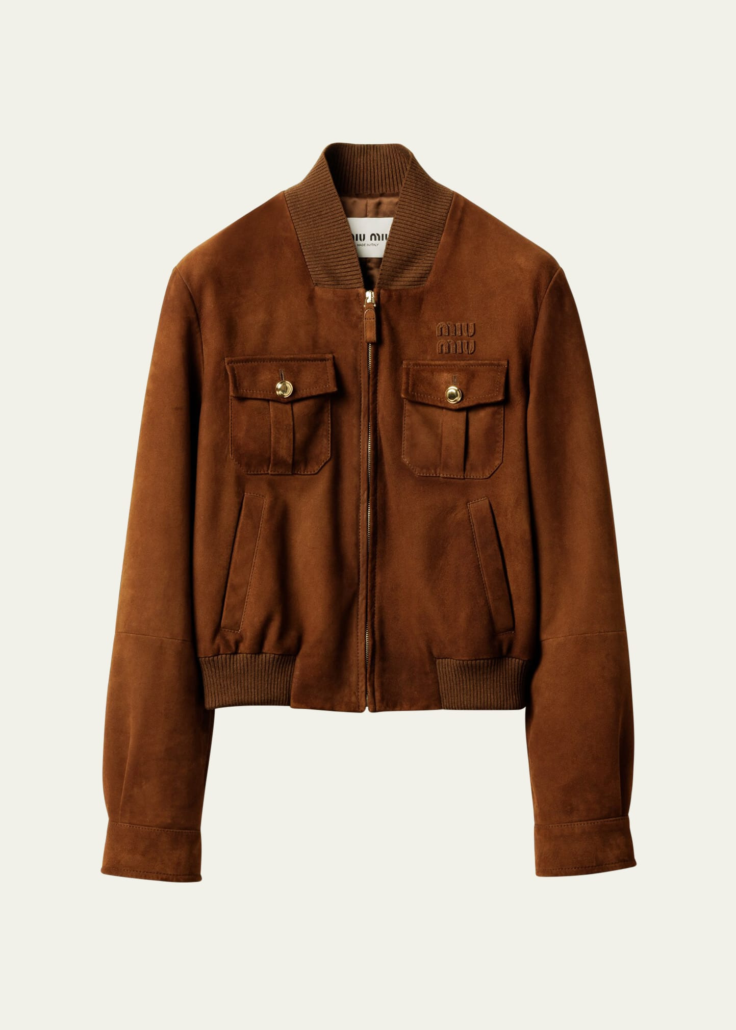 Suede Zip Bomber Jacket - 1