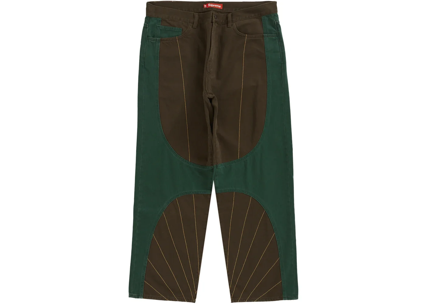 Supreme Radial Embroidered Loose Fit Jean Brown - 1