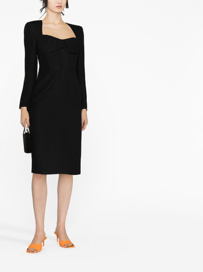 ROLAND MOURET sweetheart midi dress outlook