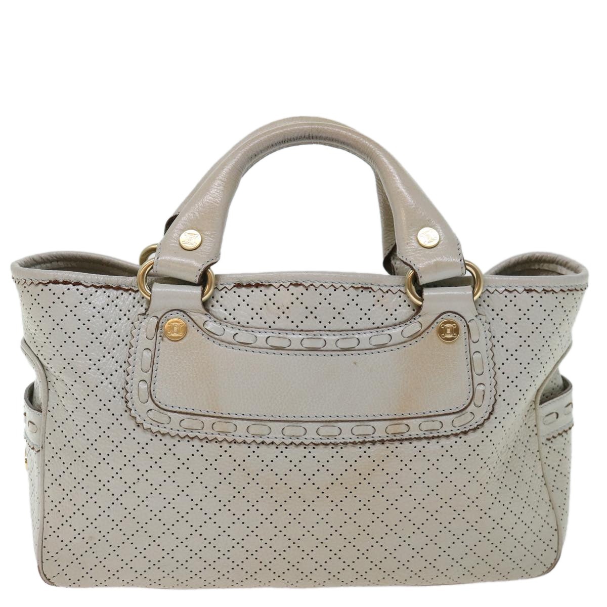 CELINE Hand Bag Leather Gray - 13