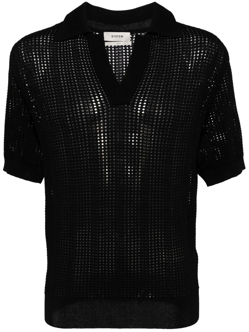 Skashi open-knit polo shirt 1