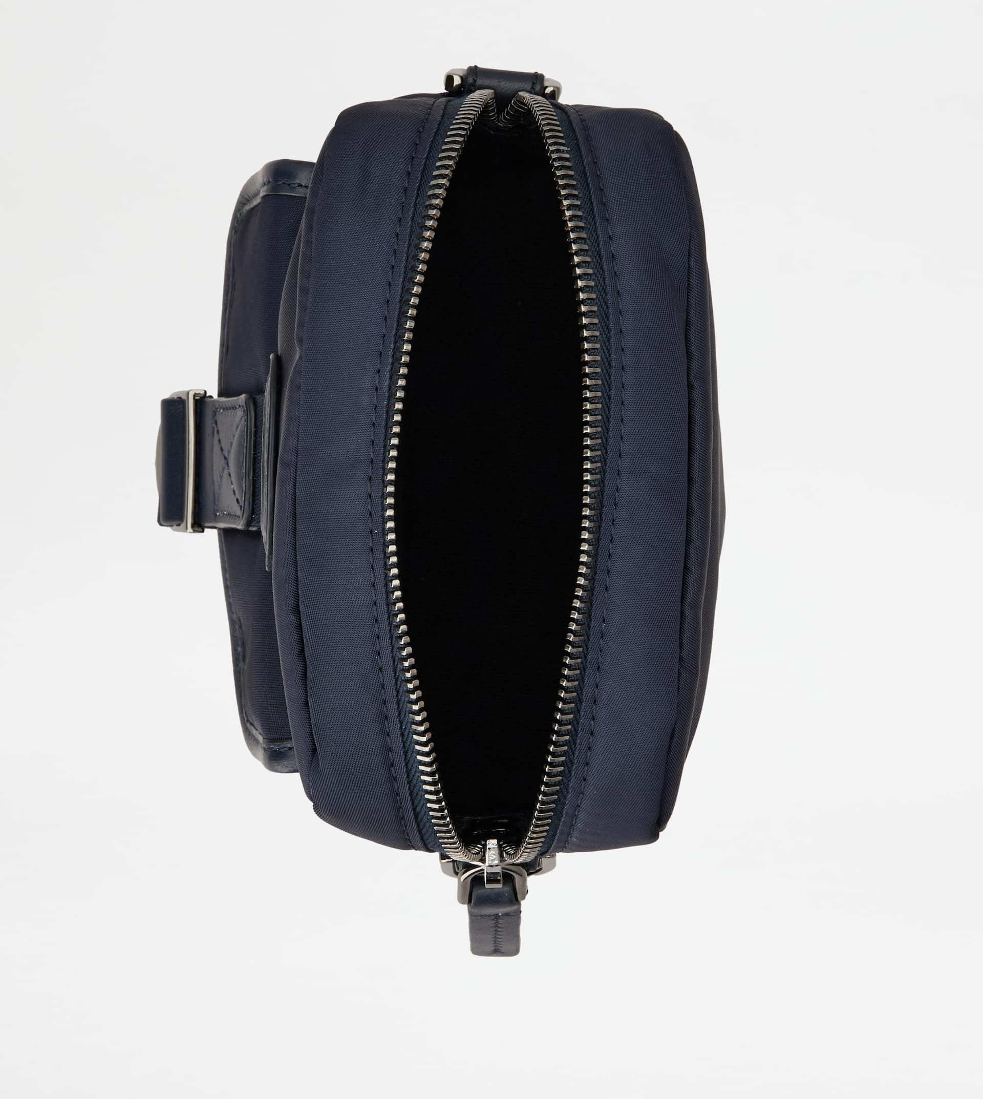 PHONE HOLDER IN FABRIC AND LEATHER MINI - BLUE - 3