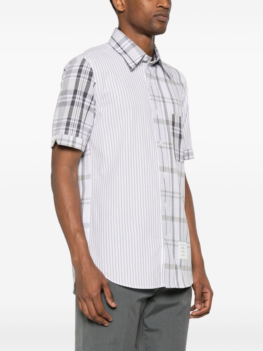 mix-pattern cotton shirt - 3