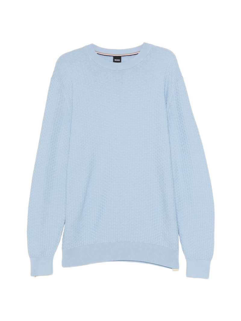 textured crew neck sweater 1