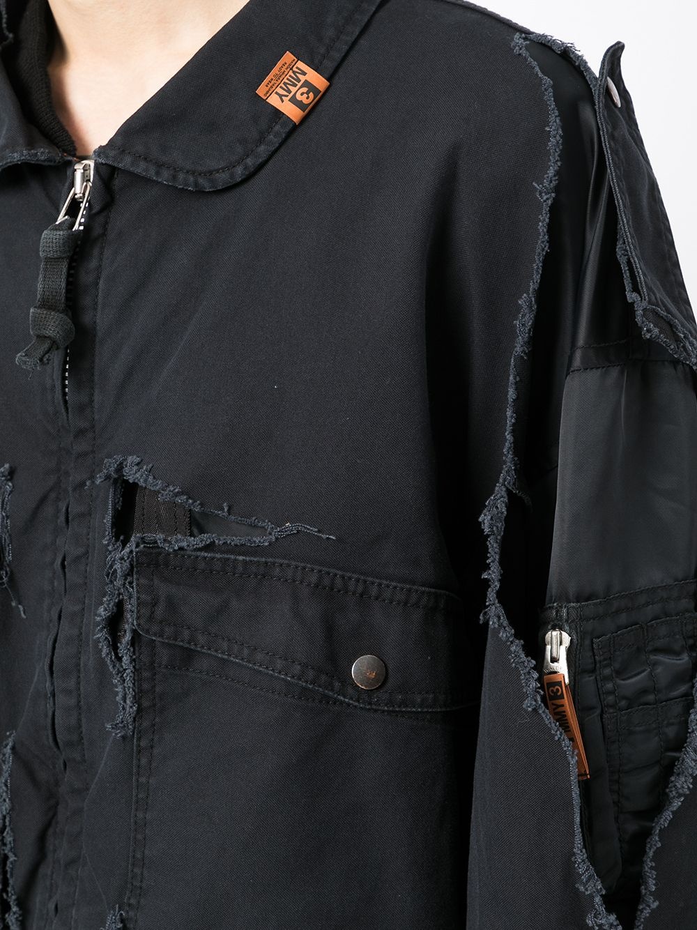 ripped-detail jacket - 5