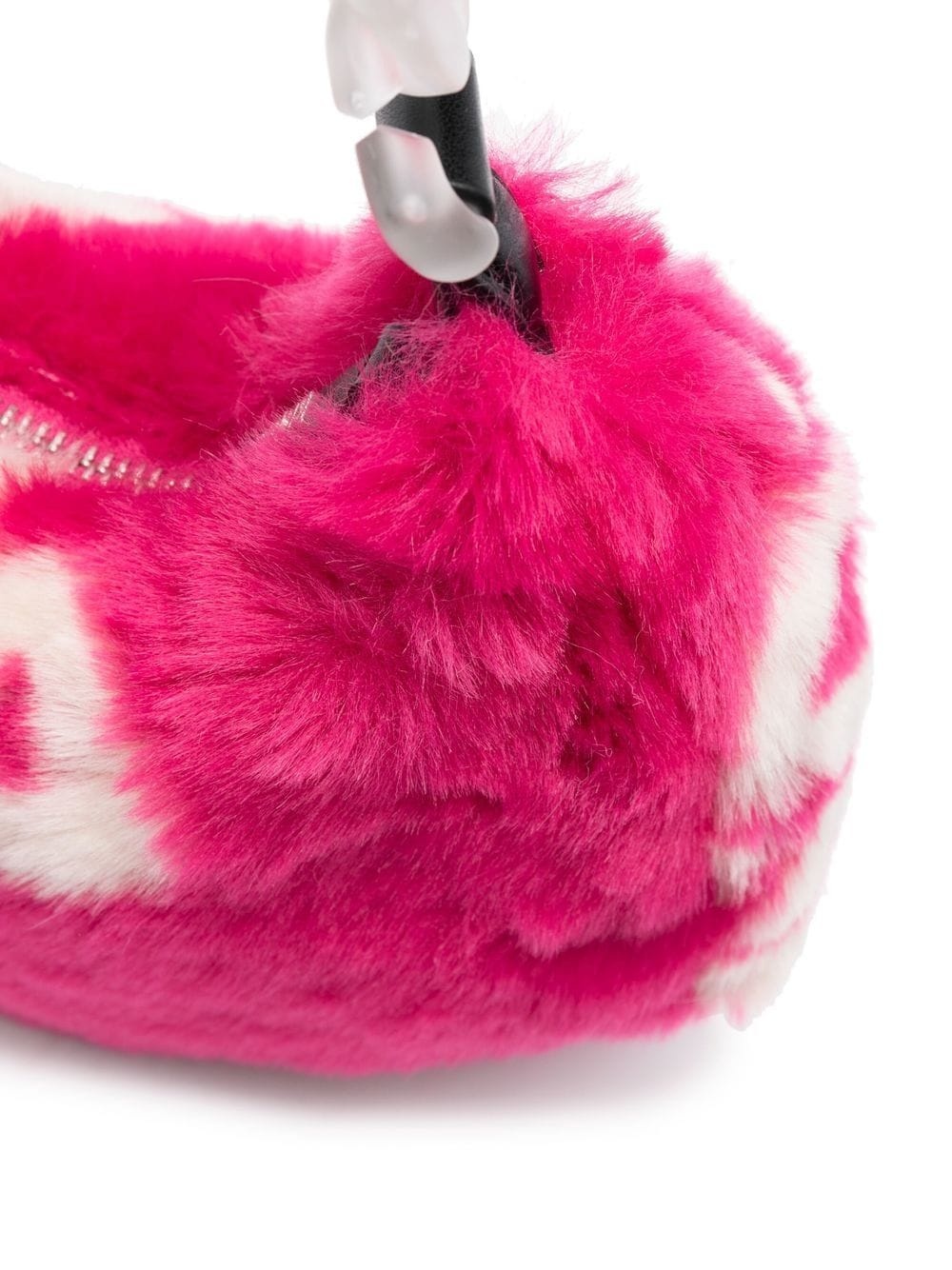 logo-print faux-fur shoulder bag - 4