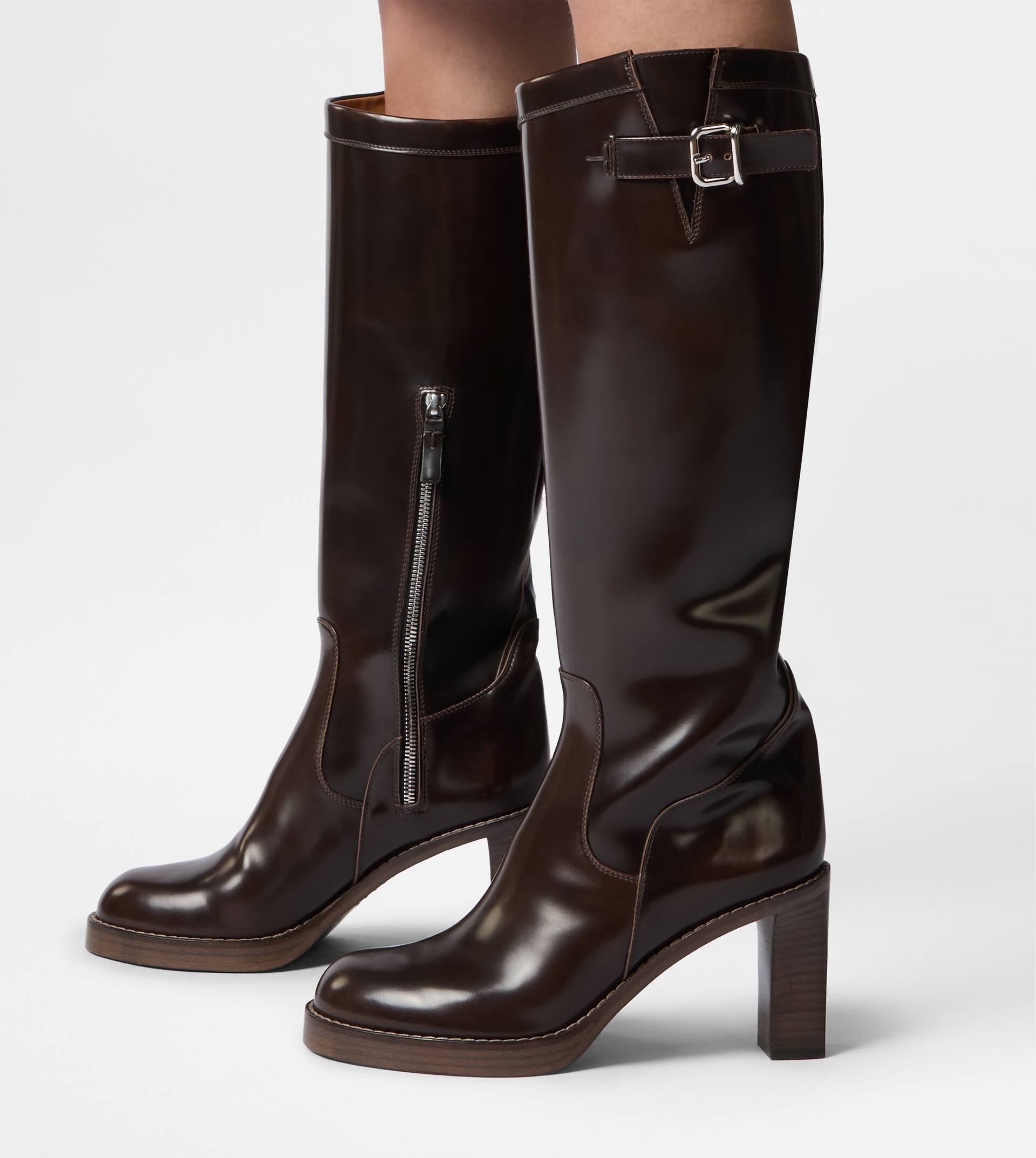 BOOTS IN LEATHER - BROWN - 2