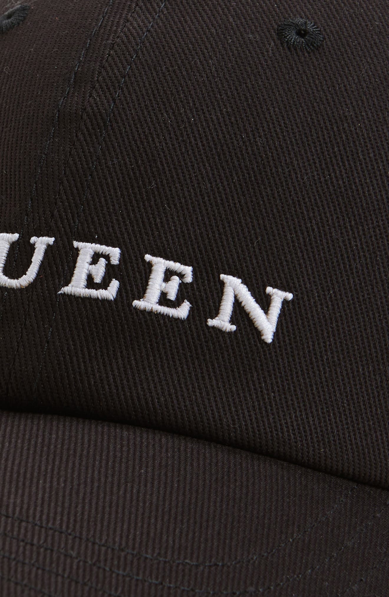 McQueen Embroidered Logo Denim Baseball Cap in Black/Ivory at Nordstrom - 3