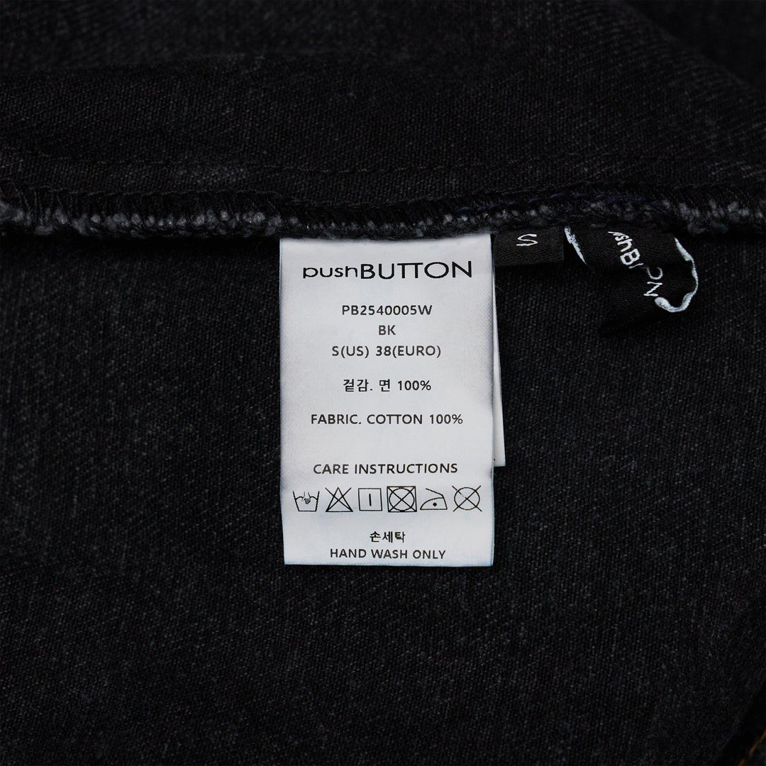 Black Strap Point Denim Shirt - 3