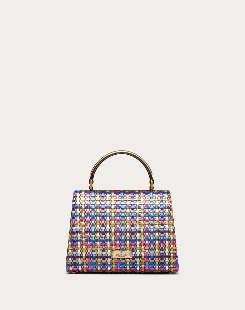 SMALL VSLING HANDBAG IN WOVEN METALLIC NAPPA 4