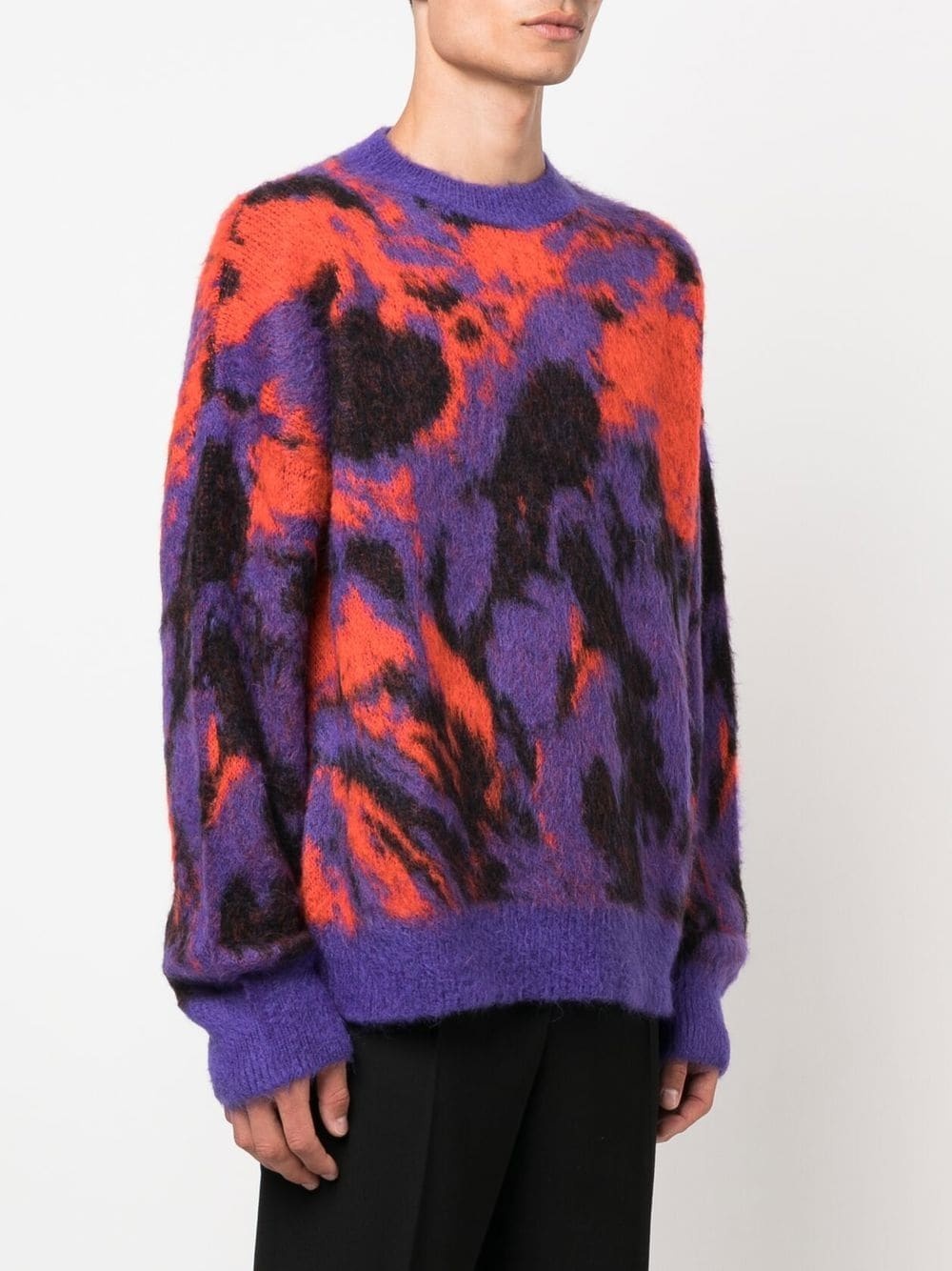 abstract print crew-neck jumper - 3