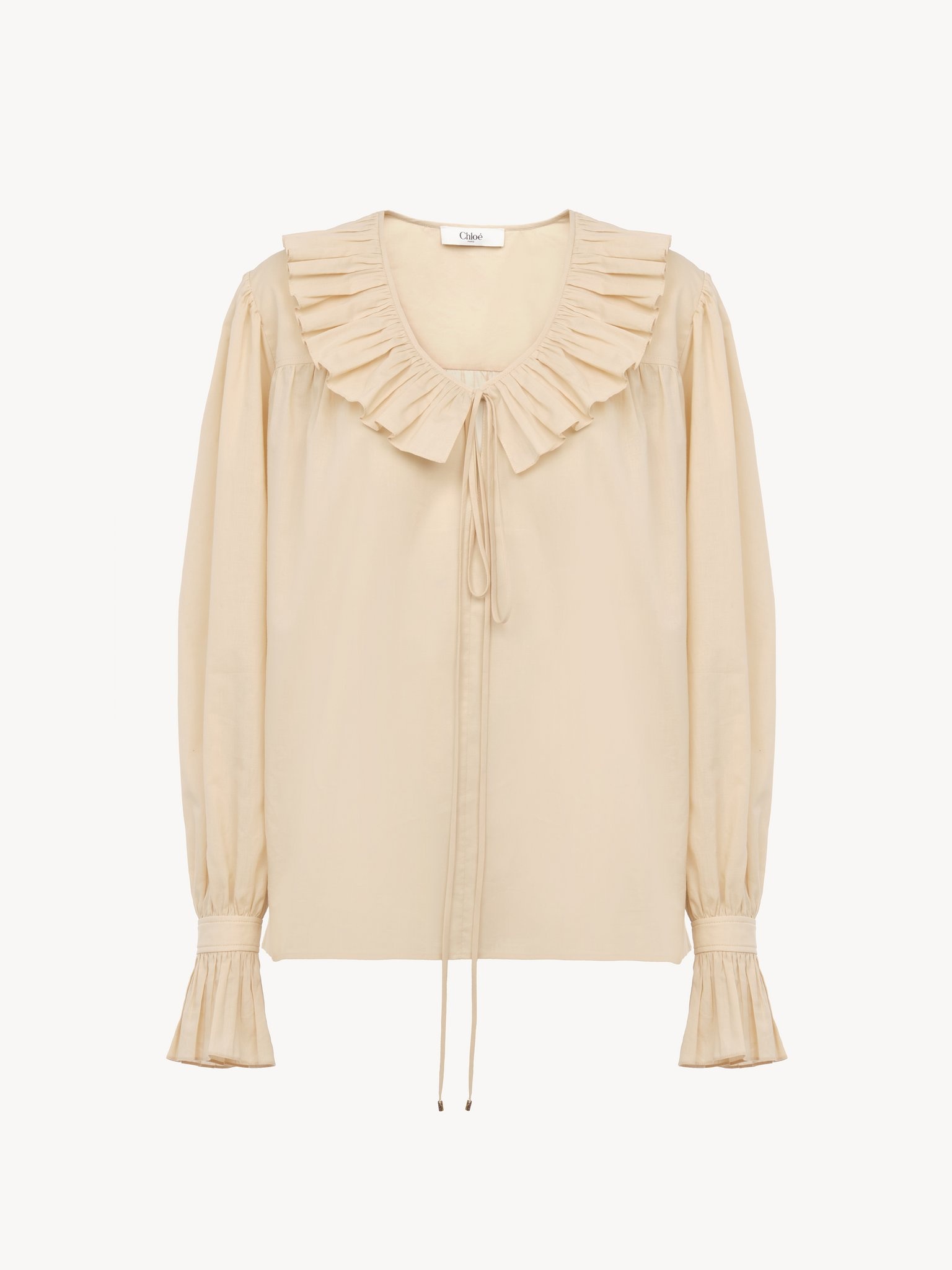 GATHERED RUFFLE TOP IN COTTON VOILE - 2