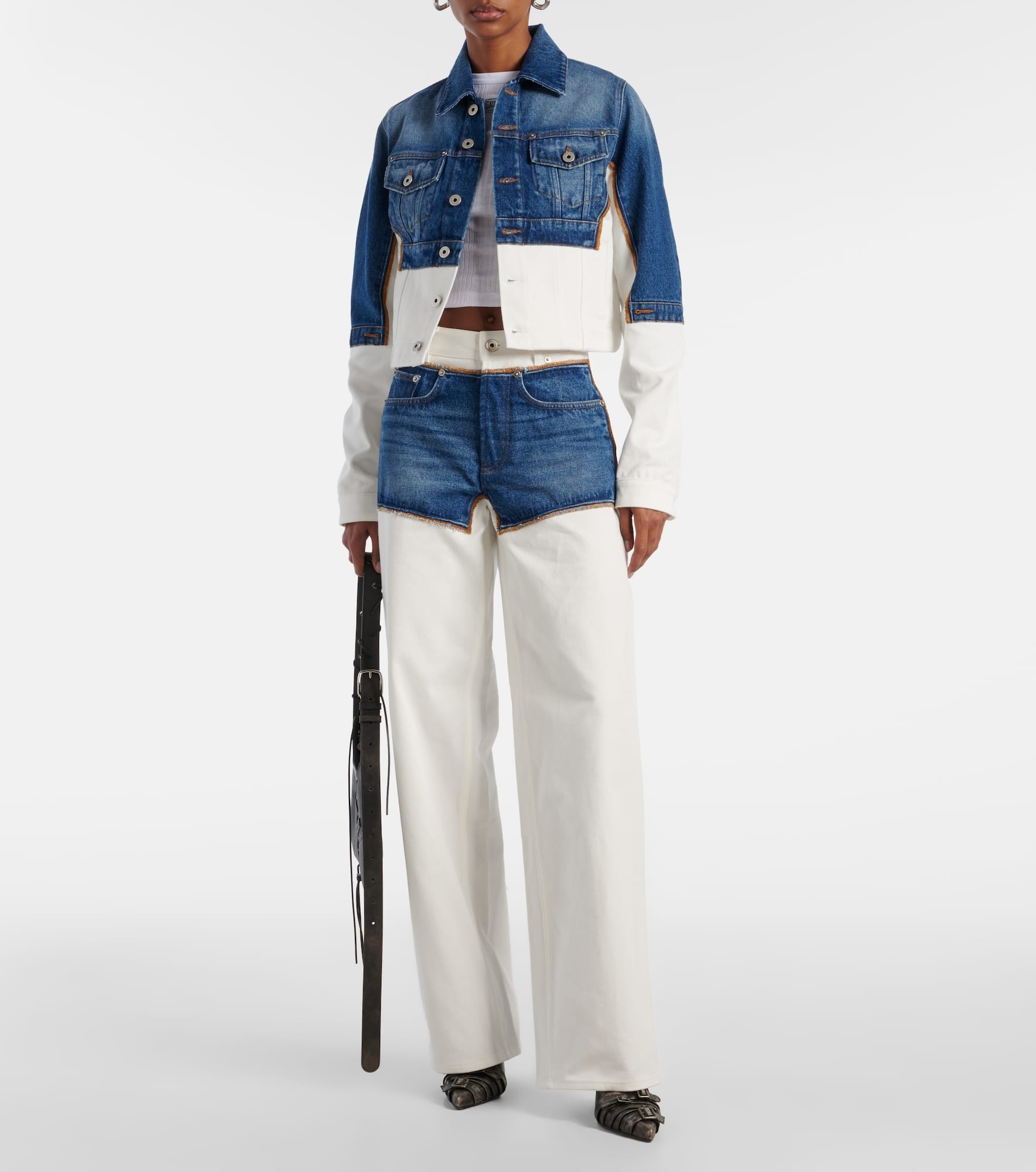Petit Grand paneled denim jacket - 2
