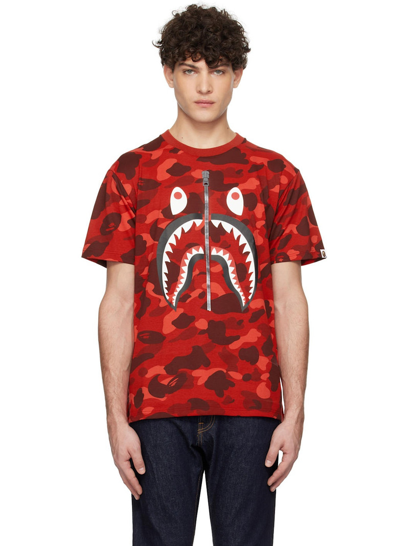 Red Color Camo Shark T-shirt - 1