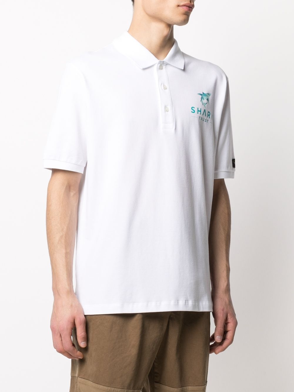 chest graphic print polo shirt - 3