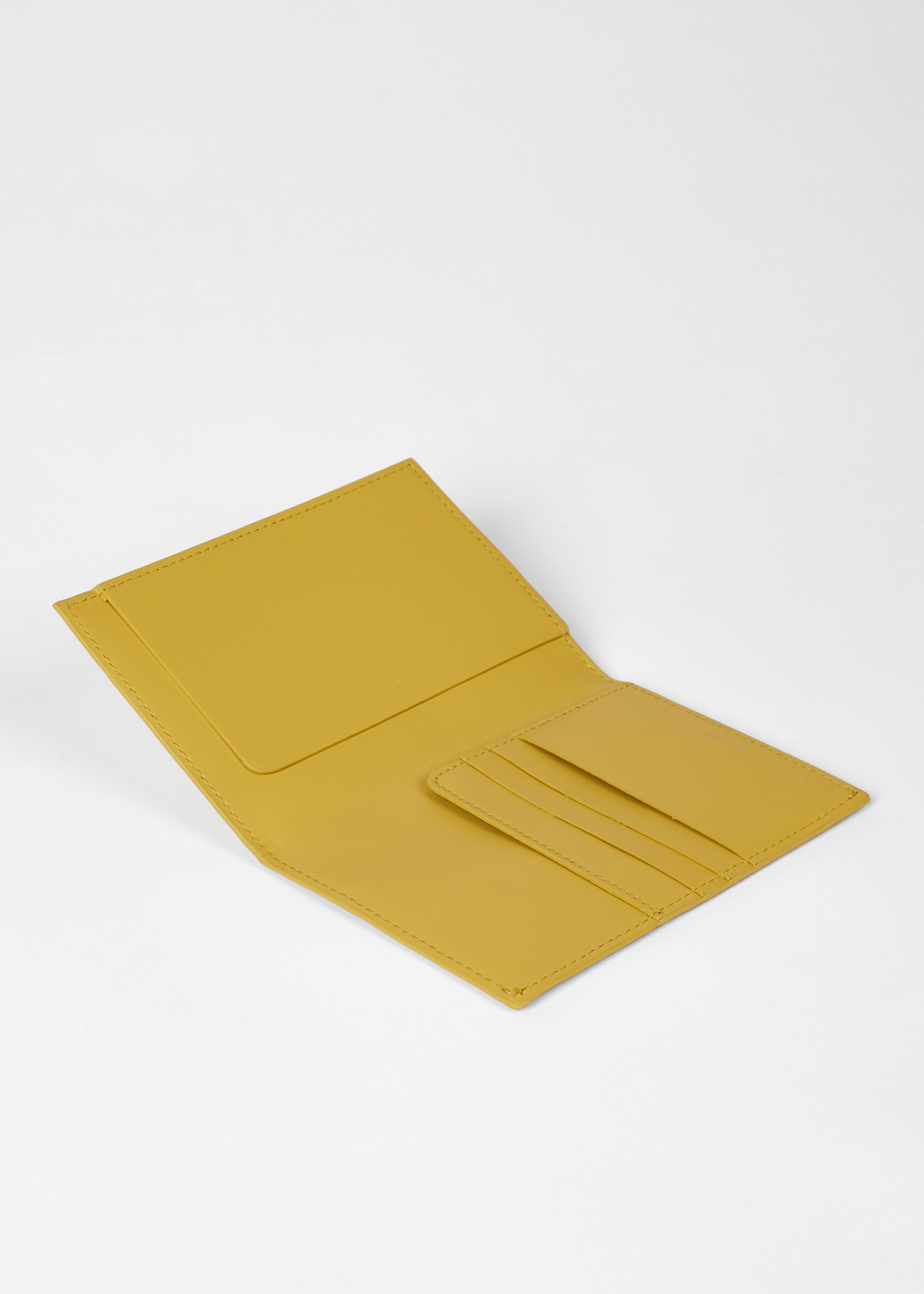 Yellow Leather 'Signature Stripe' Trim Passport Holder - 3